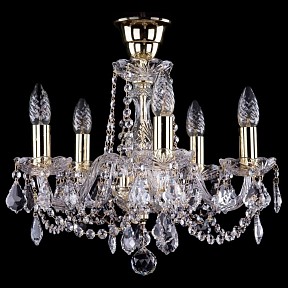 Подвесная люстра Bohemia Ivele Crystal 1402 золото арт. 1402/5/141/G/Leafs/Tube