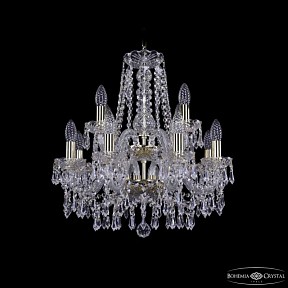 Подвесная люстра Bohemia Ivele Crystal 1403 золото арт. 1403/8+4/160/2d G