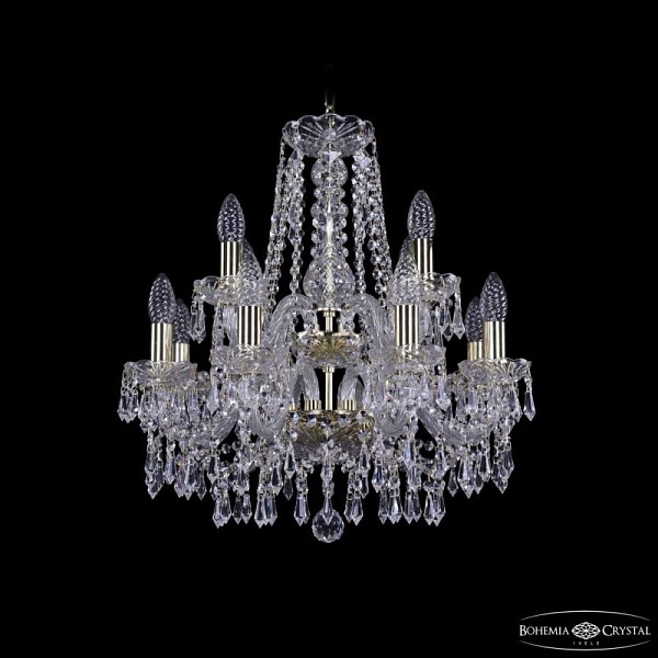 Подвесная люстра Bohemia Ivele Crystal 1403 золото арт. 1403/8+4/160/2d G
