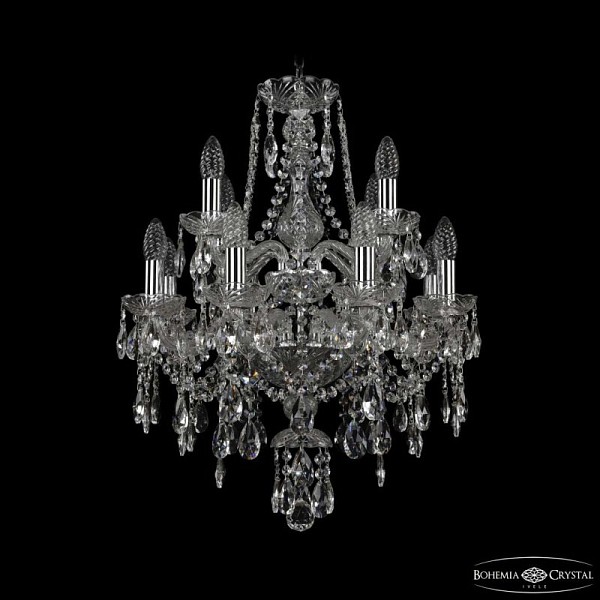 Подвесная люстра Bohemia Ivele Crystal 1415 никель арт. 1415/8+4/165/2d Ni