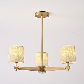 Люстра на штанге Imperiumloft Jorgenson Beige/Light wood дерево арт. STAVRA01