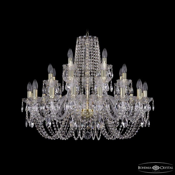 Подвесная люстра Bohemia Ivele Crystal 1402 золото арт. 1402/16+8+4/300 G