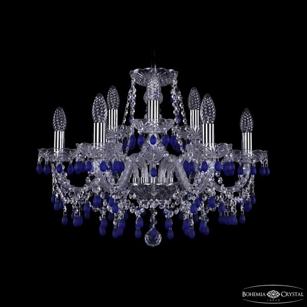 Подвесная люстра Bohemia Ivele Crystal 1410 никель арт. 1410/6+3/195 Ni V3001