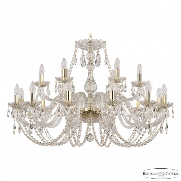 Подвесная люстра Bohemia Ivele Crystal 101 золото арт. 101/12+6/360 G