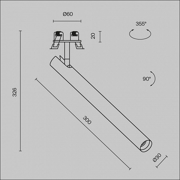Встраиваемый светильник Maytoni Focus T черный арт. C141RS-L300-6W3K-B