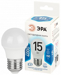 Лампа светодиодная Эра Стандарт  арт. LED P45-15W-840-E27