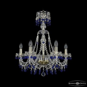 Подвесная люстра Bohemia Ivele Crystal 1410 золото арт. 1410/6/195/XL-66 G V3001