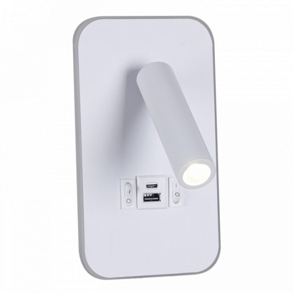 Бра Reluce 86204 белый арт. 86204-9.2-001KT LED12W+USB WT
