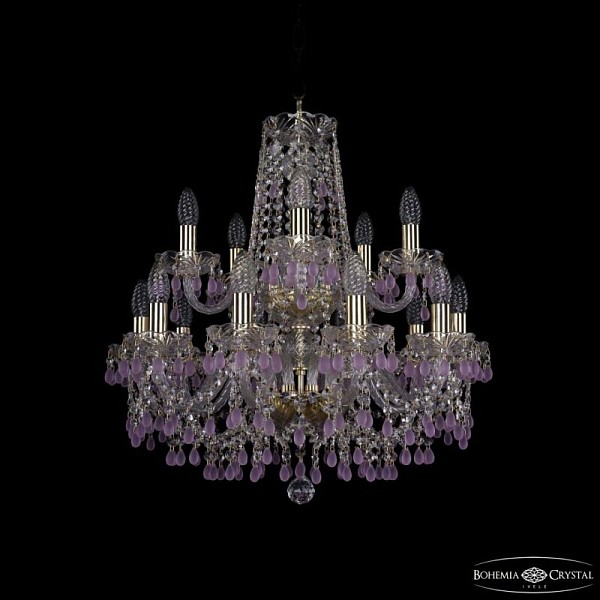 Подвесная люстра Bohemia Ivele Crystal 1410 золото арт. 1410/10+5/195/2d G V7010
