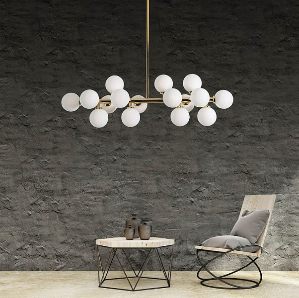 Люстра на штанге LUMINA DECO Marsiada золото арт. LDP 6033-16 GD