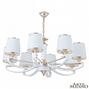 Подвесная люстра Arte Milano Florentia-2457 белый арт. 302457/8 Wh/Gd