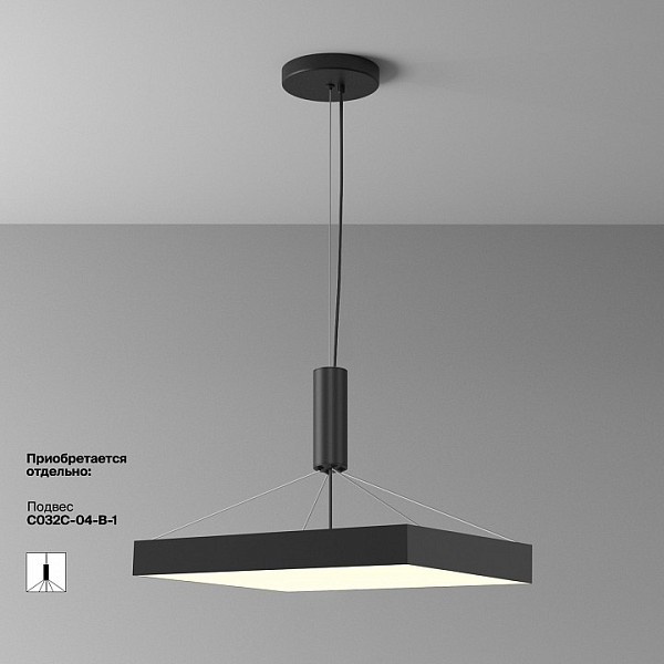 Накладной светильник Maytoni Zon черный арт. C032CL-90W3K-SQ-B