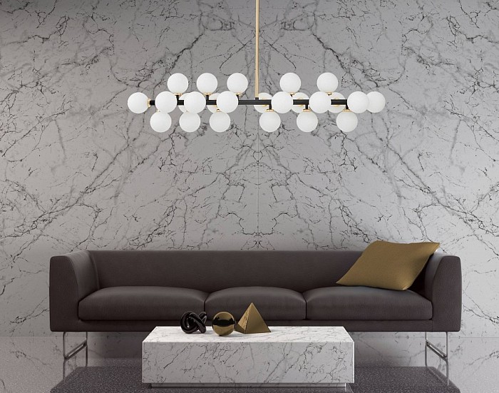 Люстра на штанге LUMINA DECO Marsiada  арт. LDP 6033-24 BK+GD