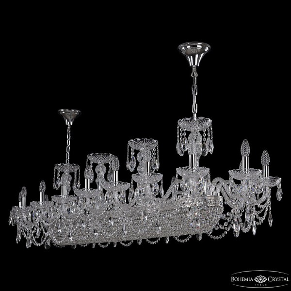 Подвесная люстра Bohemia Ivele Crystal 1453 никель арт. 1453/18/195/1500 Ni