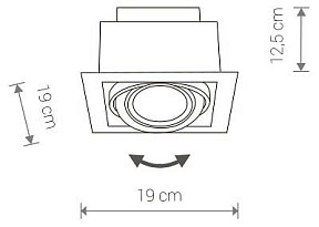 Встраиваемый светильник Nowodvorski Downlight серый арт. 9573