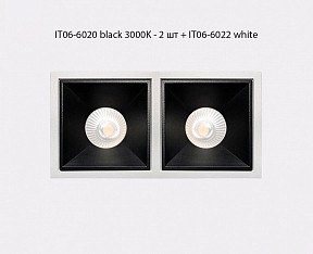 Встраиваемый светильник Italline IT06-6020 черный арт. IT06-6020 black 3000K - 2 шт. + IT06-6022 black