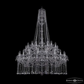 Подвесная люстра Bohemia Ivele Crystal 1413 никель арт. 1413/20+10+5/400/h-164/2d Ni