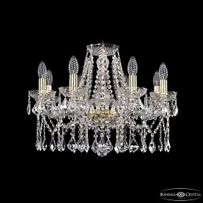 Подвесная люстра Bohemia Ivele Crystal 1413 золото арт. 1413/8/200 G Leafs
