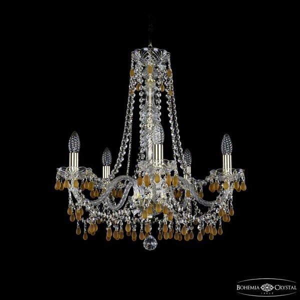 Подвесная люстра Bohemia Ivele Crystal 1410 золото арт. 1410/5/195/h-60 G V1003