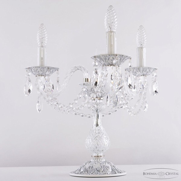 Настольная лампа декоративная Bohemia Ivele Crystal AL1602 белый арт. AL16302L8/3/141-37 WMN