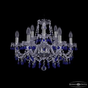 Подвесная люстра Bohemia Ivele Crystal 1410 никель арт. 1410/6+3/195 Ni V3001