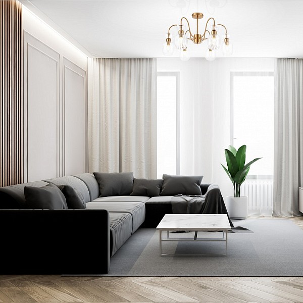 Люстра на штанге Escada Gloss желтый арт. 1141/6PL Clear