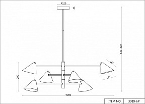 Подвесная люстра F-promo Trikoniya черный арт. 3089-6P