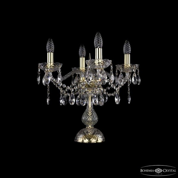 Настольная лампа декоративная Bohemia Ivele Crystal 1413 золото арт. 1413L/4/141-39 G