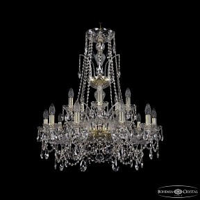 Подвесная люстра Bohemia Ivele Crystal 1411 золото арт. 1411/10+5/240/XL-86 G