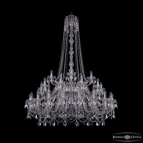 Подвесная люстра Bohemia Ivele Crystal 1411 никель арт. 1411/20+10+5/460/h-175/2d Ni