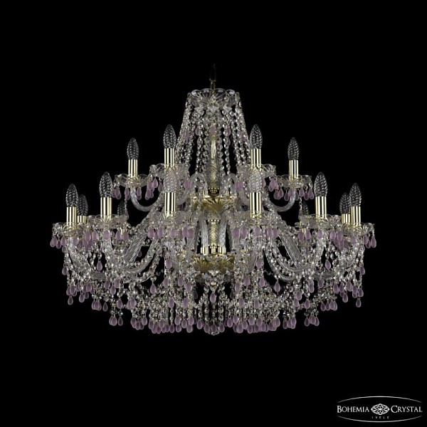 Подвесная люстра Bohemia Ivele Crystal 1410 золото арт. 1410/10+5/300/2d G V7010