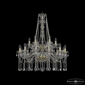 Подвесная люстра Bohemia Ivele Crystal 1413 золото арт. 1413/12+6/300/h-96/2d G