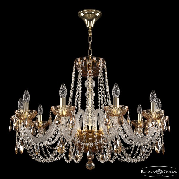 Подвесная люстра Bohemia Ivele Crystal 5402 золото арт. 5402/10/300 G Amber/M-1H K721