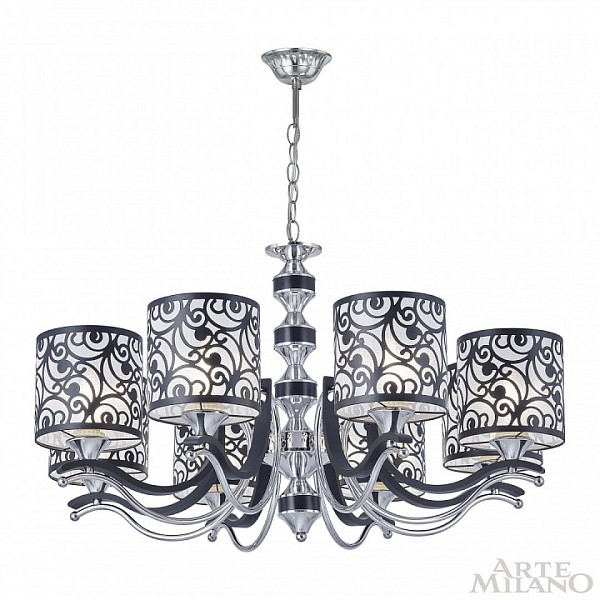 Подвесная люстра Arte Milano Florentia-4957 никель арт. 304957/8 Bk/Ni