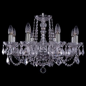 Подвесная люстра Bohemia Ivele Crystal 1402 металл арт. 1402/8/195/Ni/Leafs