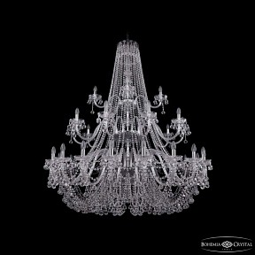 Подвесная люстра Bohemia Ivele Crystal 1409 никель арт. 1409/20+10+5/530/3d Ni