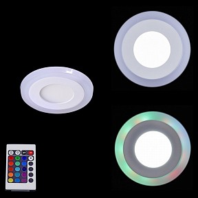 Встраиваемый светильник Reluce  белый арт. 50503-9.0-001TM LED3+3W  WH/DL+RGB