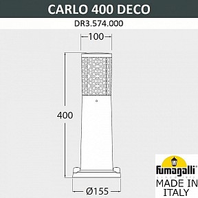 Наземный светильник Fumagalli Carlo Deco черный арт. DR3.574.000.AXU1L