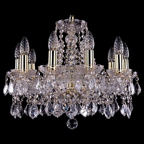 Подвесная люстра Bohemia Ivele Crystal 1413 золото арт. 1413/10/165/G/Leafs