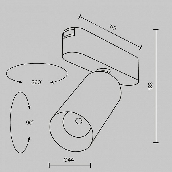 Светильник на штанге Maytoni Focus LED белый арт. TR103-1-12W4K-M-W