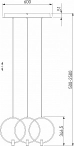 Подвесной светильник Eurosvet Layla черный арт. 50257/3 LED черный/ латунь