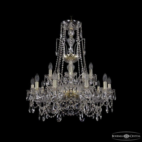 Подвесная люстра Bohemia Ivele Crystal 1411 золото арт. 1411/10+5/240/XL-86 G
