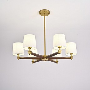 Люстра на штанге Imperiumloft Jorgenson White/Dark wood дерево арт. STAVRA01