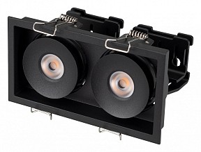 Встраиваемый светильник Arlight CL-SIMPLE-S148x80-2x9W Warm3000 (BK, 45 deg) черный арт. 028151