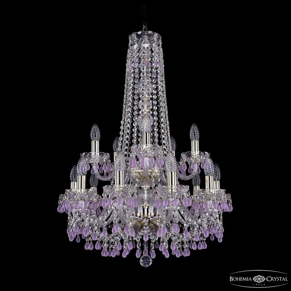 Подвесная люстра Bohemia Ivele Crystal 1410 золото арт. 1410/10+5/195/h-82/2d G V7010