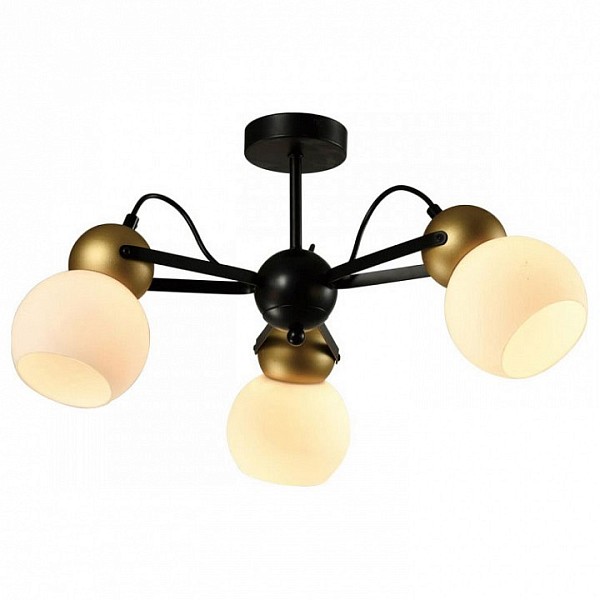 Люстра на штанге Imex Cleo черный арт. MD.22438-3-S-BK+GD