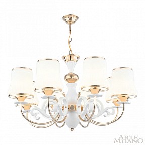 Подвесная люстра Arte Milano Florentia-1097 белый арт. 301097/8 Wh/Gd