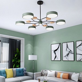 Люстра на штанге Imperiumloft Meade Lamps Green кремовый арт. MEADE-01