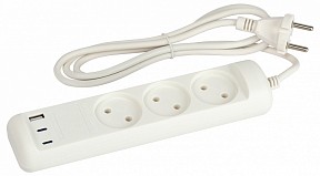 Сетевой фильтр Эра  белый арт. U-3-1,5m-USB-W