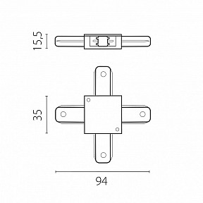 Соединитель для треков Lightstar Barra черный арт. 502147-P
